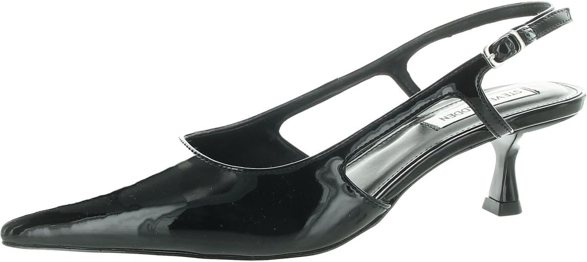 Steve Madden Buckle Ankle-Strap Legaci Heels for Women, Black Patent - Size 7 (Like New)