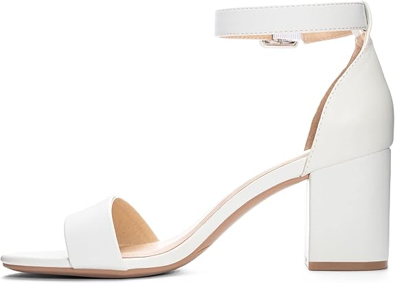 Chinese Laundry Women's Jody Heeled Sandal, Leather Sole, Size 7.5 - White (Used, Damaged Retail Box)