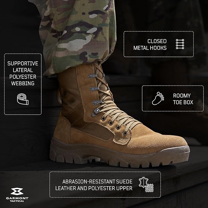 GARMONT T8 BIFIDA T.A.A. Combat Tactical Boots for Men/Women, Size 10.5,Coyote (Like New)