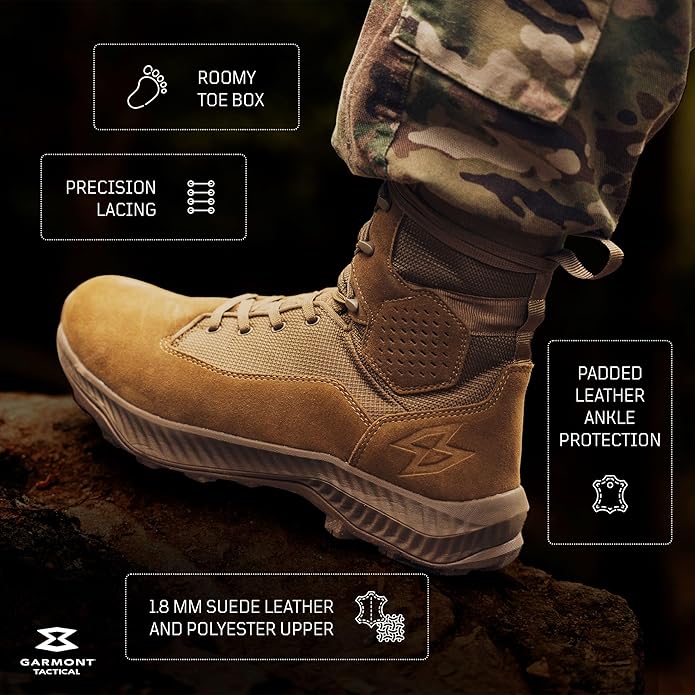 GARMONT T8 Anthem Military Boot for Men & Women - Size 9.5 Women/8.5 Men, Coyote (Like New)
