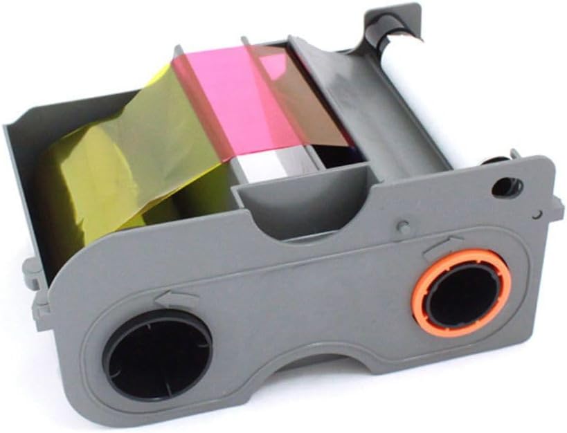 2ID Rectangular Polyvinyl Chloride YMCKO Ribbon Cartridge with Cleaning Roller (Like New)