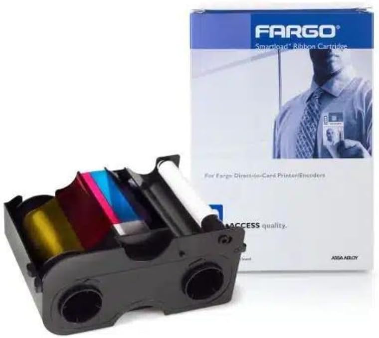 2ID Rectangular Polyvinyl Chloride YMCKO Ribbon Cartridge with Cleaning Roller (Like New)