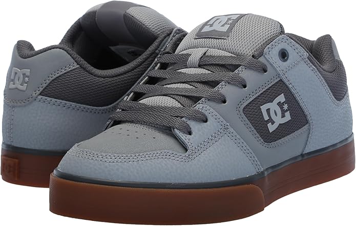 DC Pure Lace-Up Leather Athletic Skateboarding Shoe for Men, Rubber Sole (Like New)