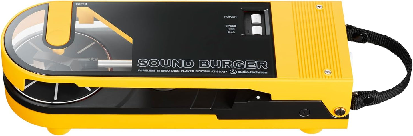 Audio-Technica AT-SB727-YL Belt-Drive Portable Turntable, 45 RPM Vinyl � Yellow (Like New)