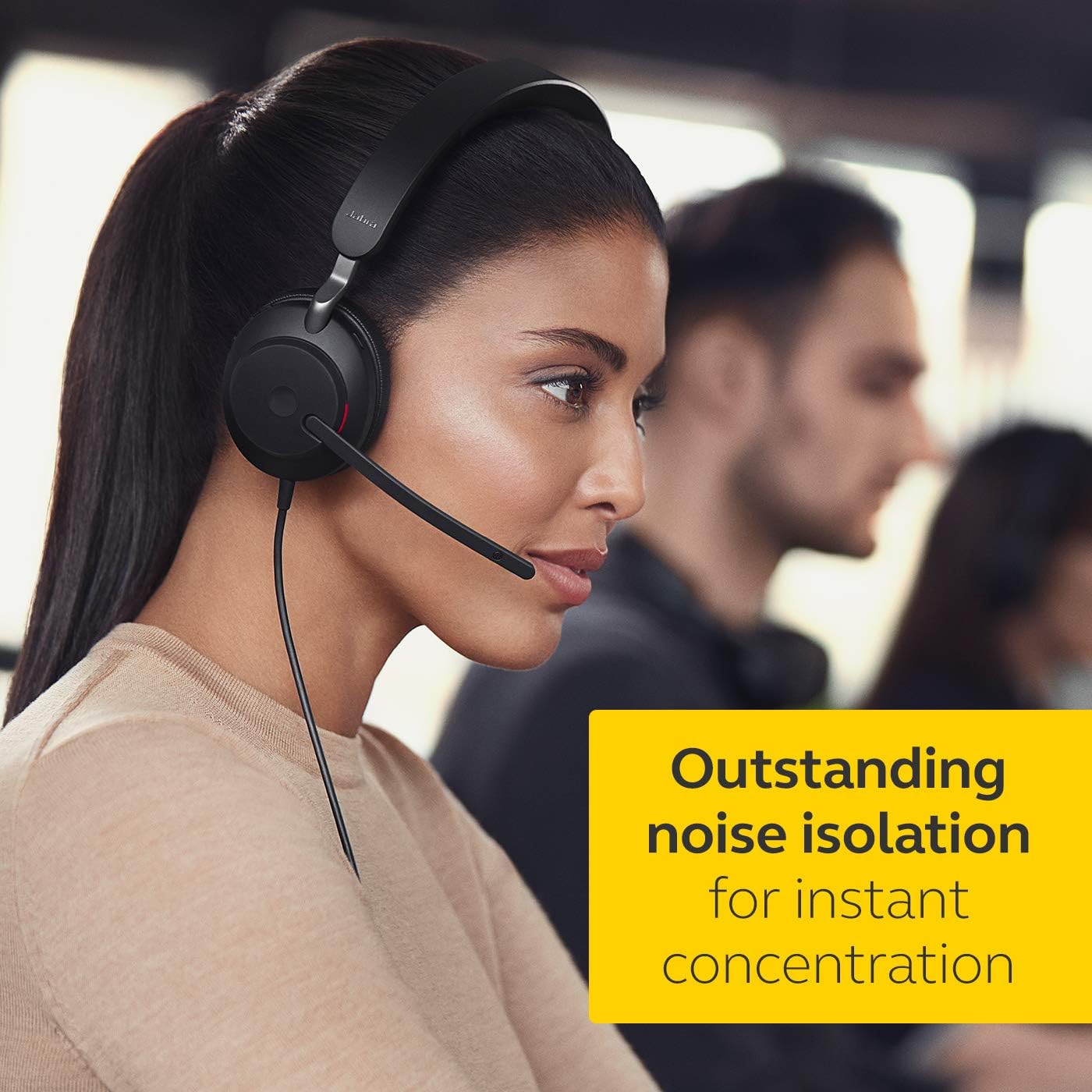 Jabra Evolve2 40 SE Mono Wired 3-Mic Call Headset with A Boom Arm - Black (Used, No Retail Box)
