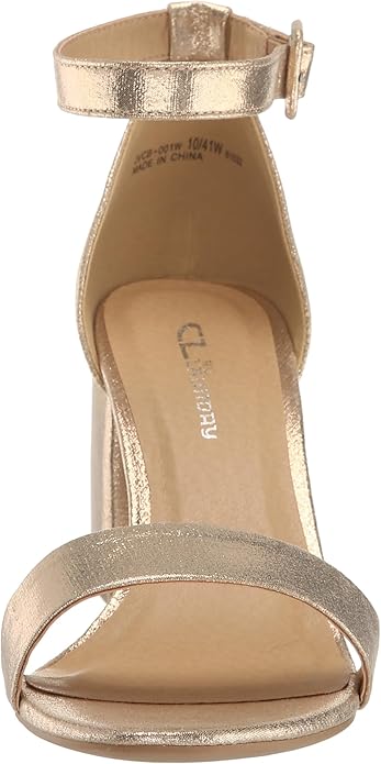 Chinese Laundry Jody 2-Strap Block Heel Sandal For Women, Lt Gold, Size 7.5 Wide (Like New, Damaged Retail Box)