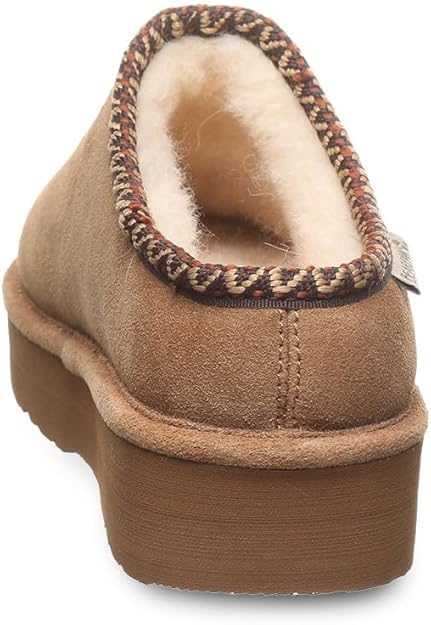 Bearpaw Suede Wool Lined Slip-On Slippers Indoor Outdoor For Women - Hickory, 8 (Like New)