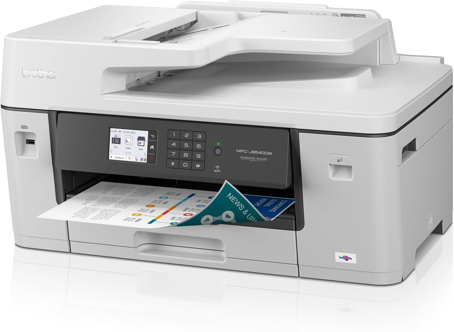 Brother Wide Format All-in-One Wireless Color Printer for Home and Office, White (Used)
