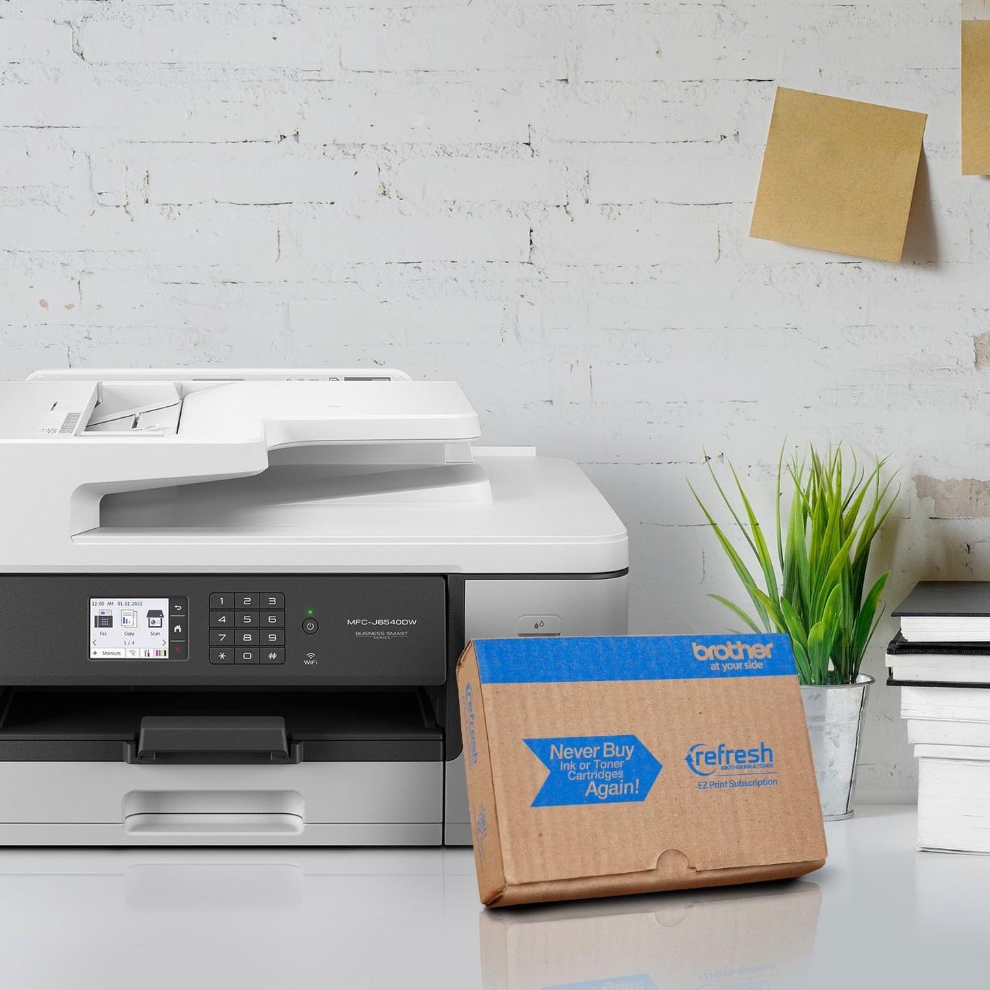 Brother Wide Format All-in-One Wireless Color Printer for Home and Office, White (Used)