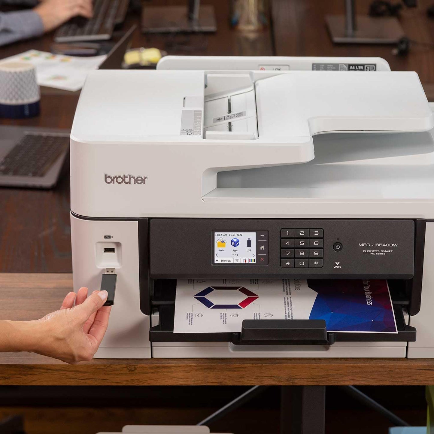 Brother Wide Format All-in-One Wireless Color Printer for Home and Office, White (Used)
