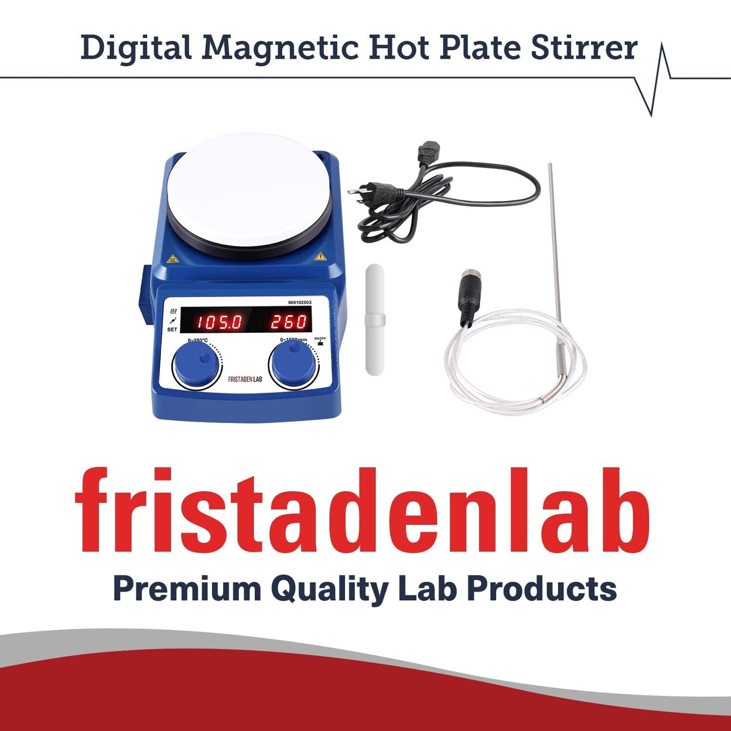 Fristaden Lab 5L Capacity Heavy Duty Magnetic Stirrer Hot Plate w/ Temp Sensor (New)
