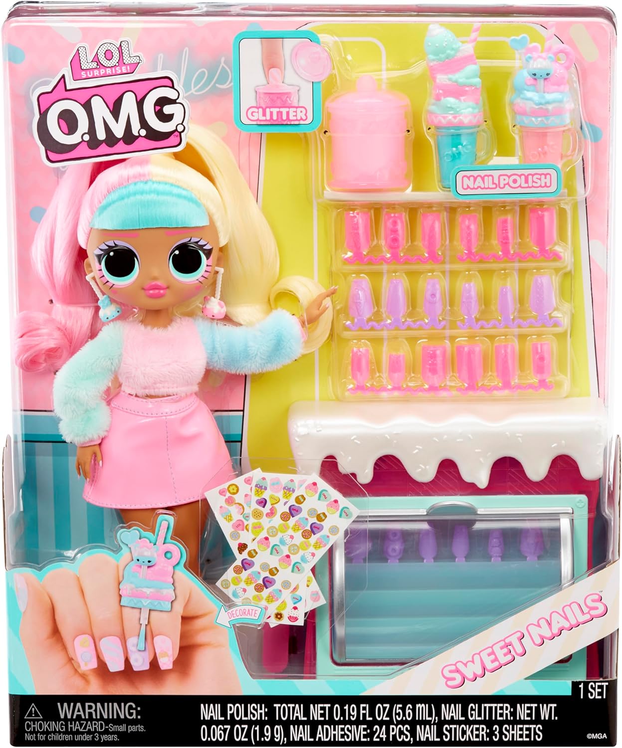 LOL Surprise OMG Sweet Nails Candylicious Sprinkles Shop w/ 15 Surprise for Kids (Like New)