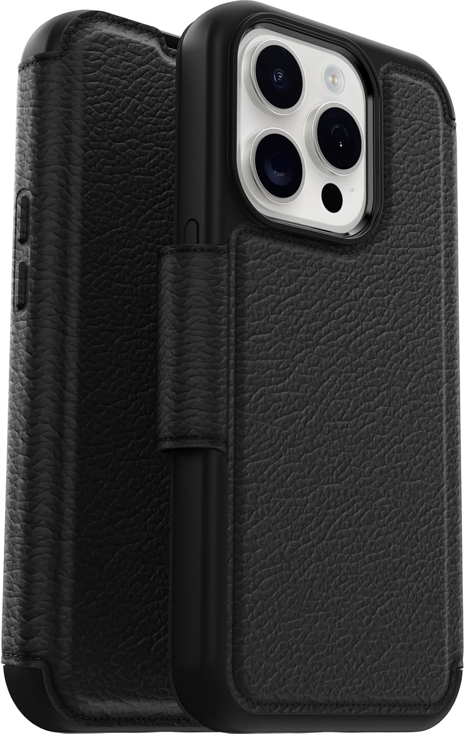 OtterBox MagSafe Magnetic 4.7" Strada Folio Series Case for iPhone 15 Pro, BLACK (Like New, No Retail Box)