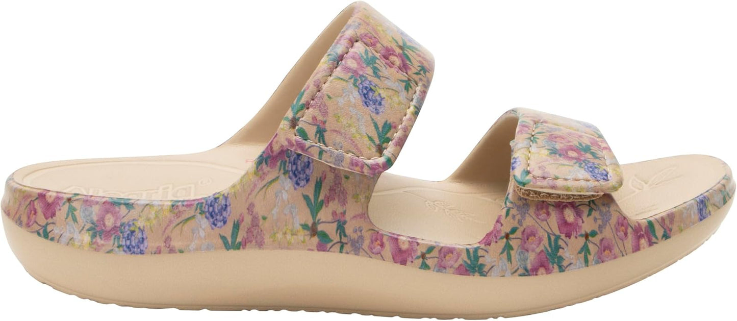 Alegria Women Double Strap Lightweight Recovery Slide Sandal With Arch Support (Like New)