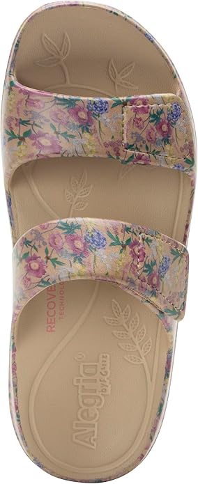 Alegria Women Double Strap Lightweight Recovery Slide Sandal With Arch Support (Like New)