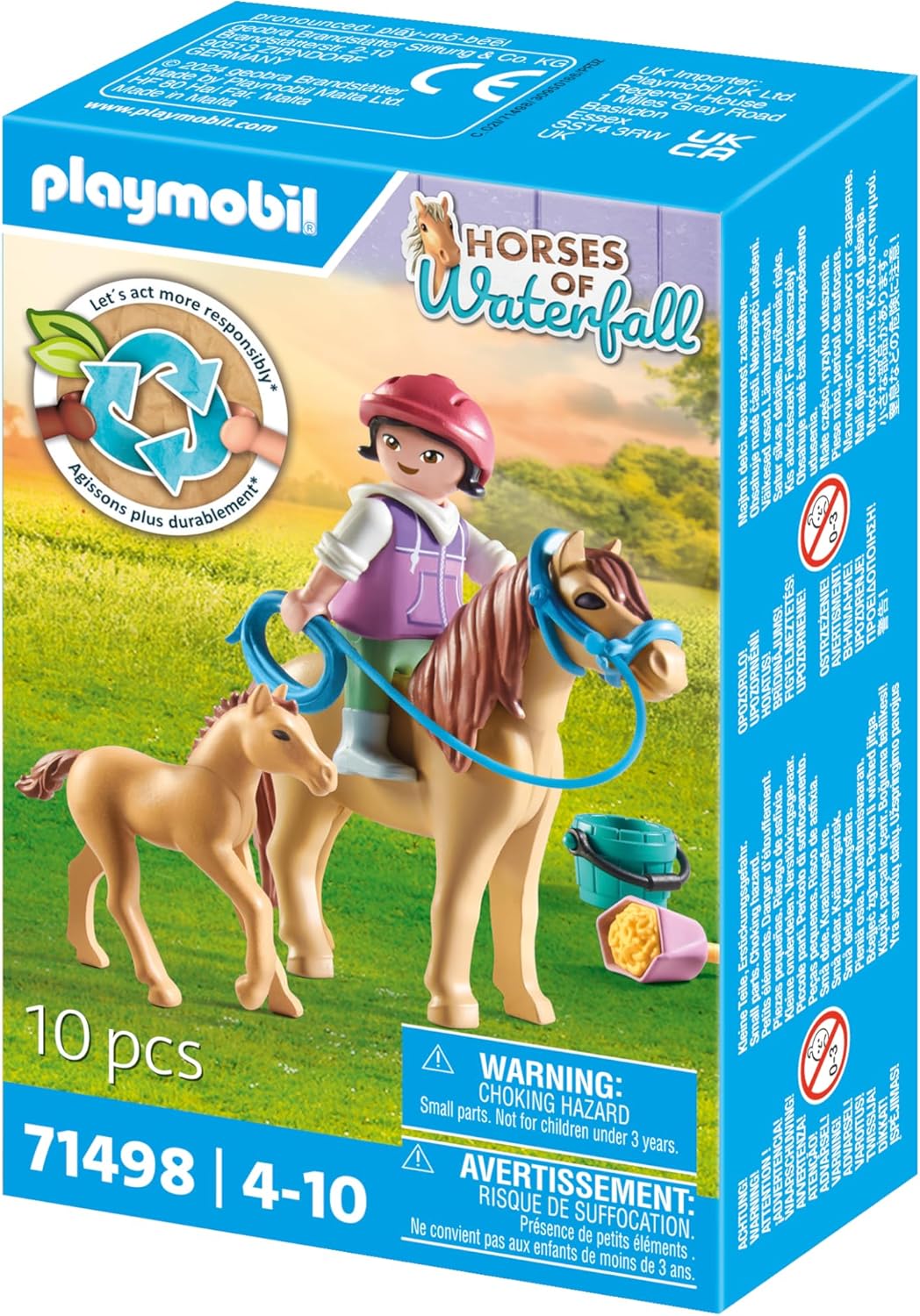 Playmobil 71498 Anime Plastic Toy with Ponies, Ages 4 Years and Up - 4 Pieces (Like New)