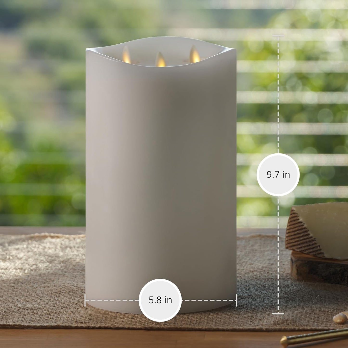 Luminara Tri-Flame Flameless Indoor LED Candle for Decor, Battery Operated (Like New)