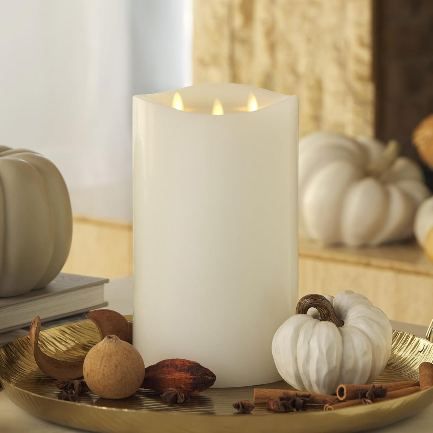 Luminara Tri-Flame Flameless Indoor LED Candle for Decor, Battery Operated (Like New)