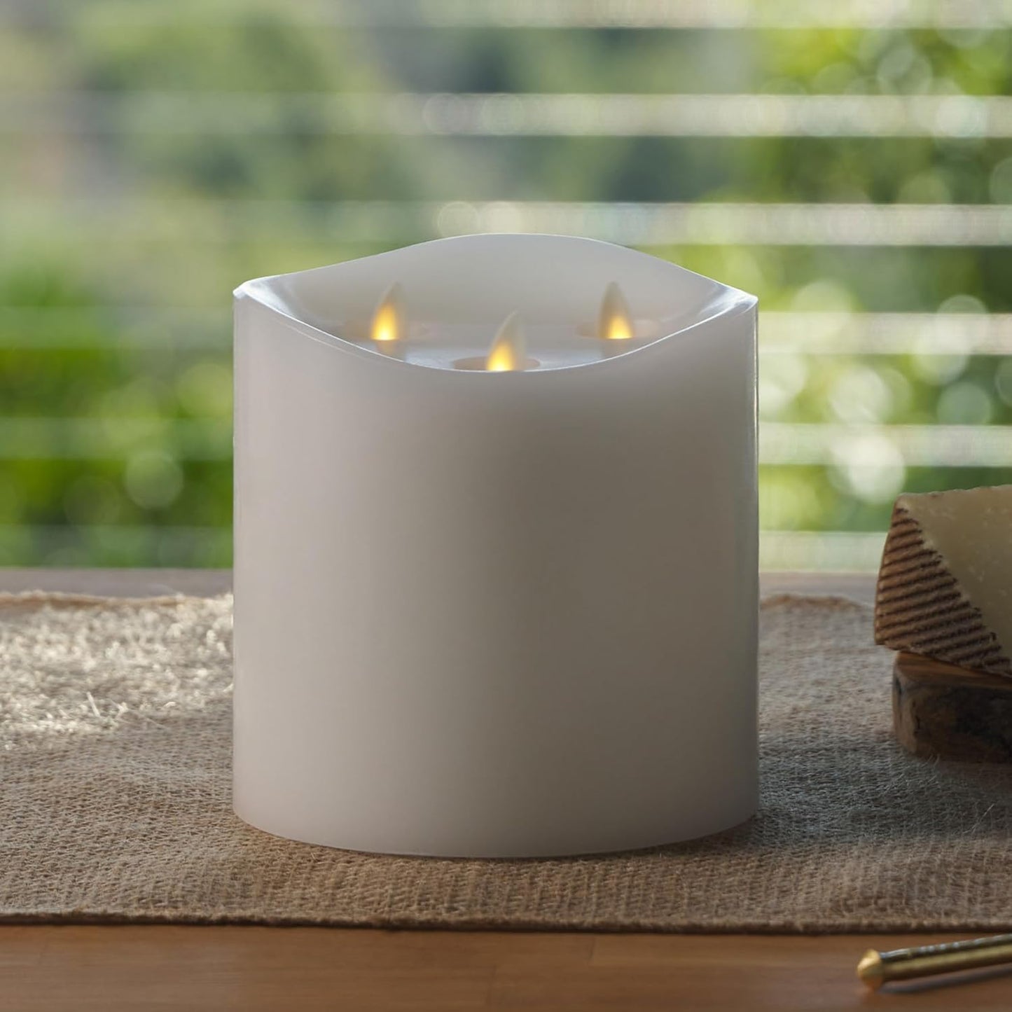 Luminara Tri-Flame Flameless Indoor LED Candle for Decor, Battery Operated (Like New)
