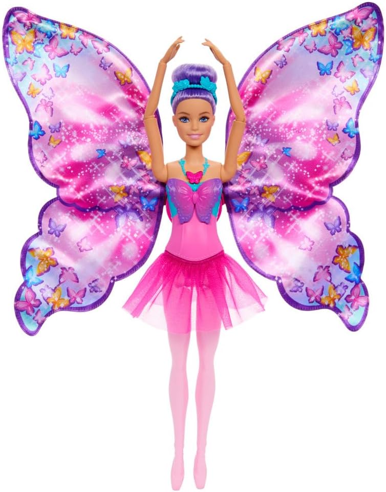Barbie HXJ10 Dance & Flutter Doll w/ Opening Wings for 3+ Year kids, Multicolor (Like New)