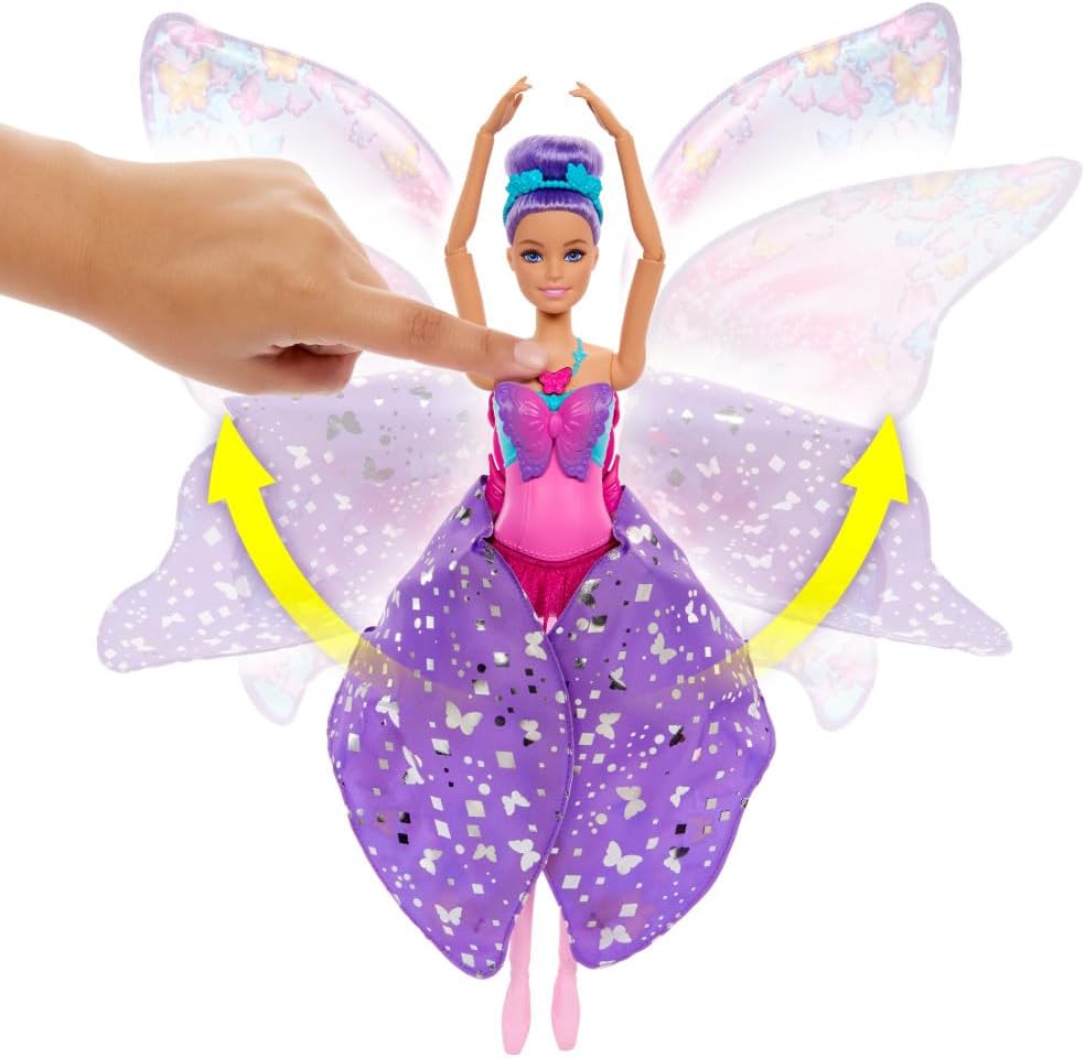 Barbie HXJ10 Dance & Flutter Doll w/ Opening Wings for 3+ Year kids, Multicolor (Like New)