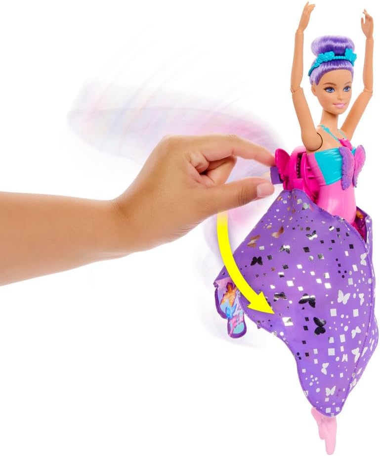 Barbie HXJ10 Dance & Flutter Doll w/ Opening Wings for 3+ Year kids, Multicolor (Like New)