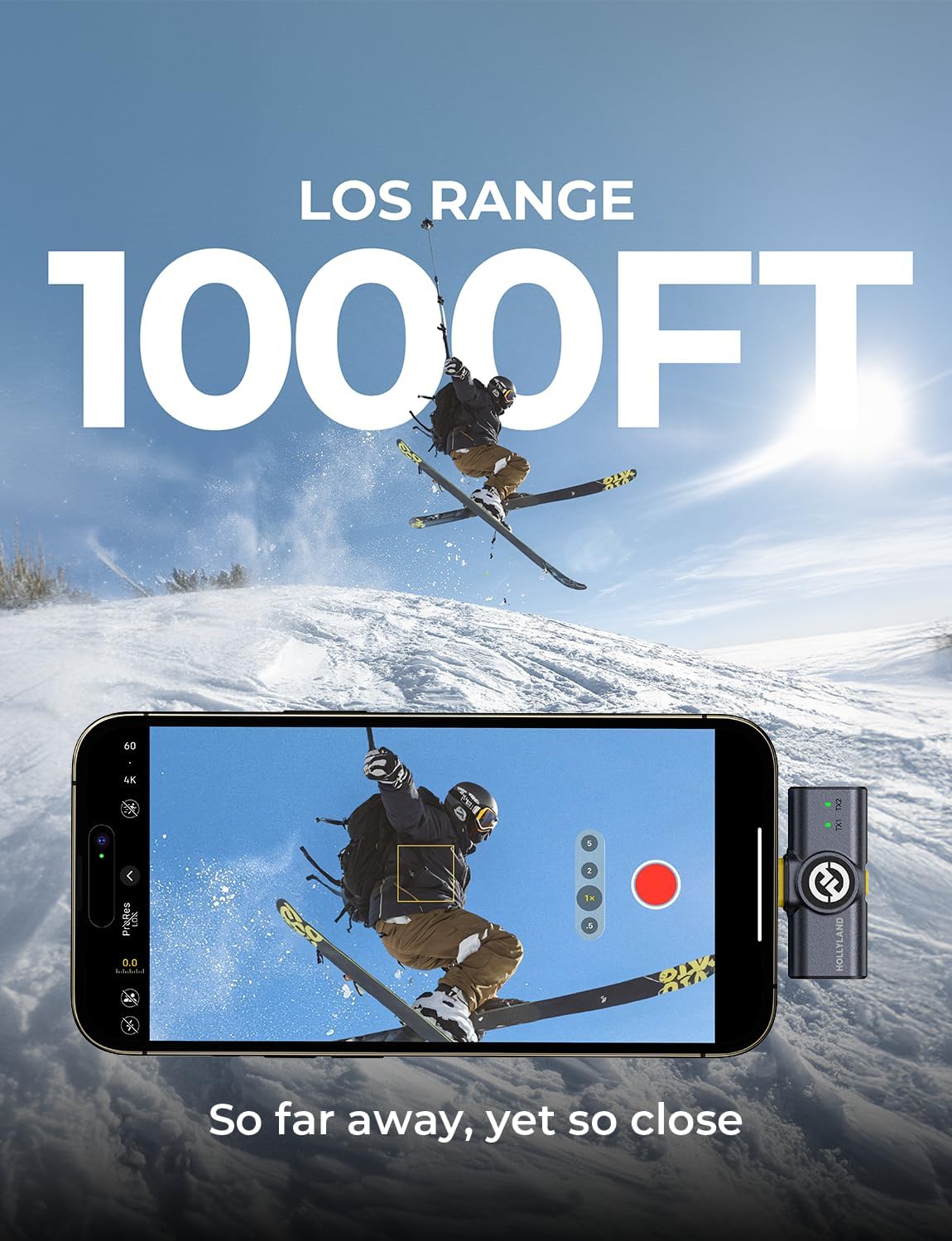 HollyView Lark M2 Wireless Earset Microphone for iPhone14 and Below, 300m Range (Used)