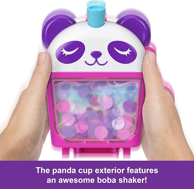 Polly Pocket Bubble Tea Panda Playset with 2 Micro Dolls, Pet Panda - Multicolor (New, Damaged Retail Box)