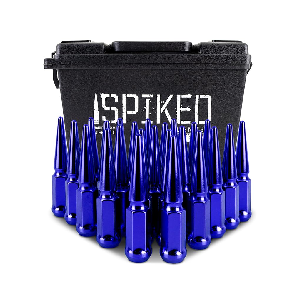 Mishimoto MMLG-SP1215-24BL Spiked Lug Nuts for vehicles, 24-PC Set - Blue (Like New)