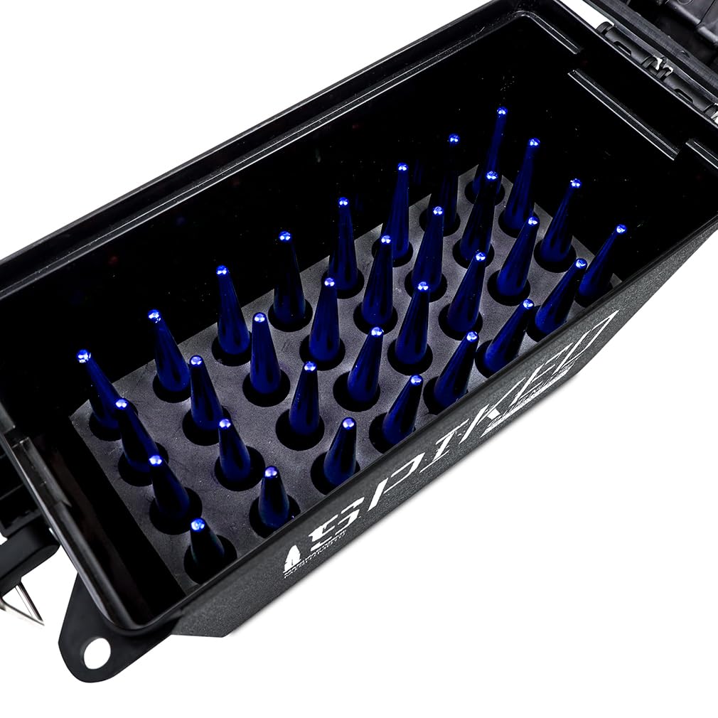 Mishimoto MMLG-SP1215-24BL Spiked Lug Nuts for vehicles, 24-PC Set - Blue (Like New)