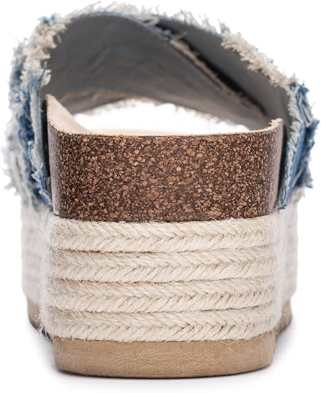 Dirty Laundry Plays Espadrille Slip On Wedge Sandal for Women, Synthetic Rubber (Like New)