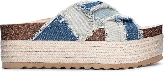 Dirty Laundry Plays Espadrille Slip On Wedge Sandal for Women, Synthetic Rubber (Like New)