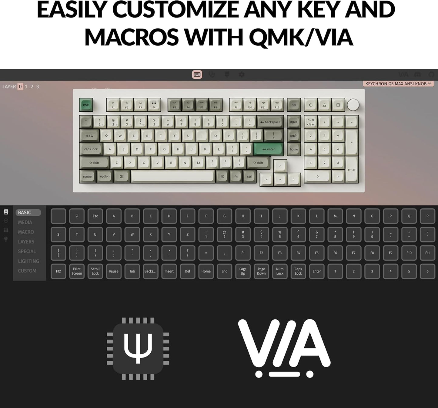 Keychron Q5 Max RGB 97 Keys Wireless Mechanical Gaming Keyboard for Window/Linux (Used)