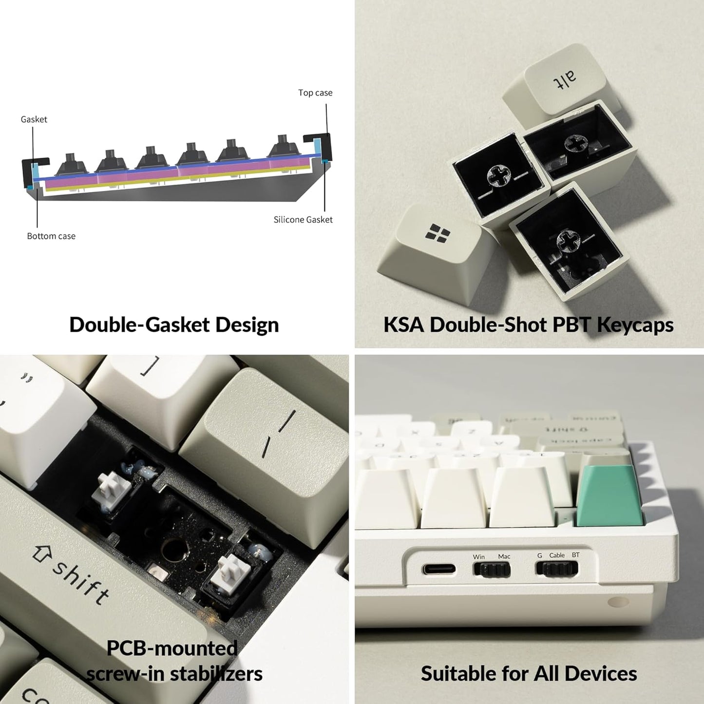 Keychron Q6 Backlit 87 Keys Wireless Custom Mechanical Keyboard for Mac/Windows (Like New)