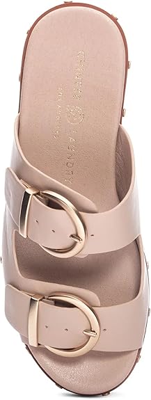Chinese Laundry SURFS UP-001 Leather Platform Wedge Sandal For Women, Beige - 9 (Like New, No Retail Box)