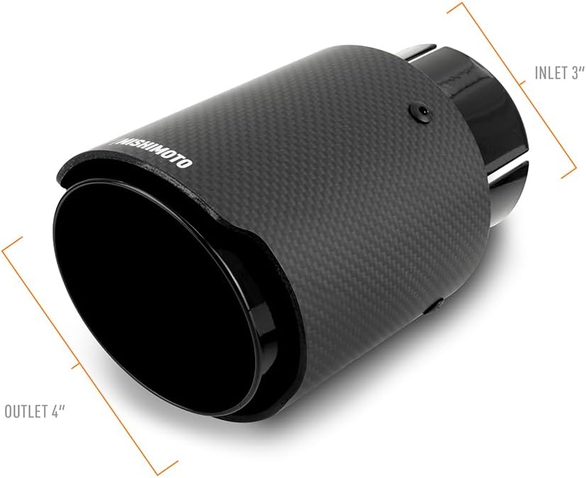 Mishimoto MMEXH-TIP-CF3BK Carbon Fiber Stainless Steel Exhaust Tip, 3" - Black (Like New)