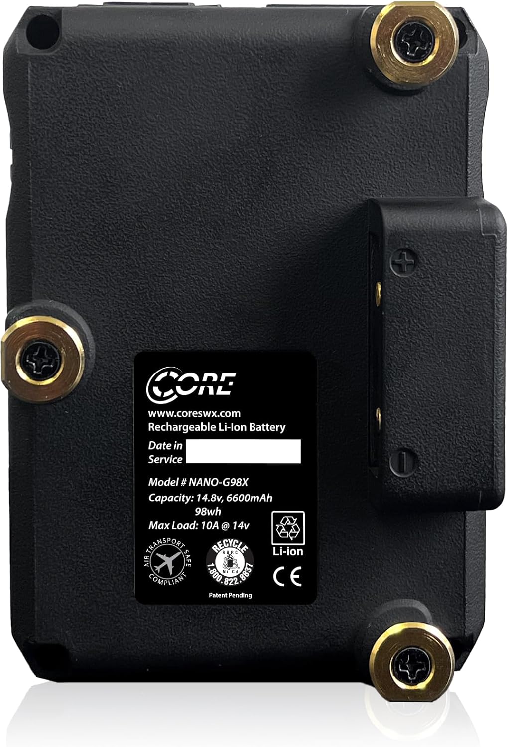 Core NANOG98X 98wh Micro Sized Gold-Mount Lithium Ion Smart Battery Pack (Like New)