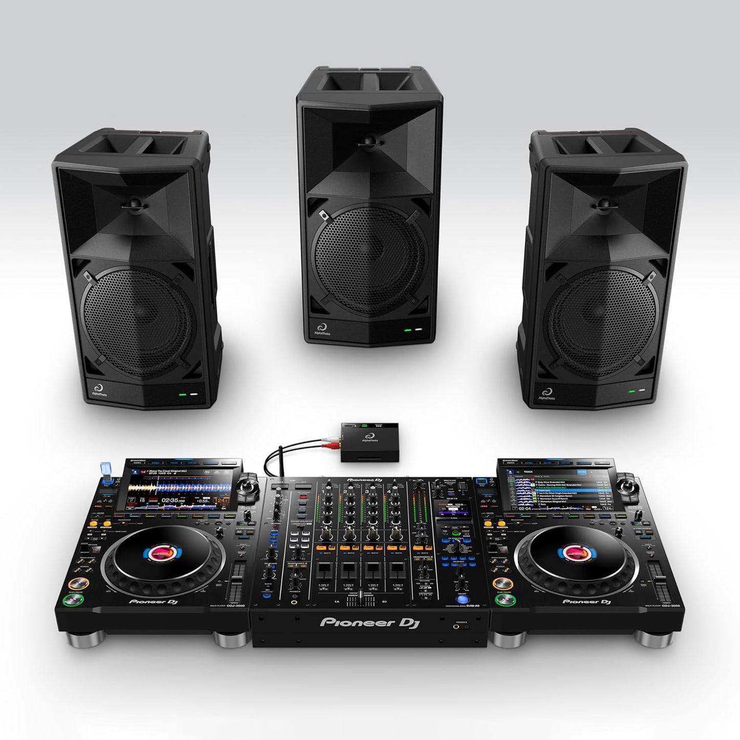 AlphaTheta Wave-Eight 8-inch Portable Bluetooth DJ Speaker with SonicLink, Black (Like New)