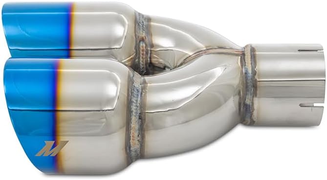 Mishimoto MMEXH-TIP-FSTBT Dual Offset Exhaust Tips, 2.5" Inlet, Platinum/Blue (Like New, No Retail Box)