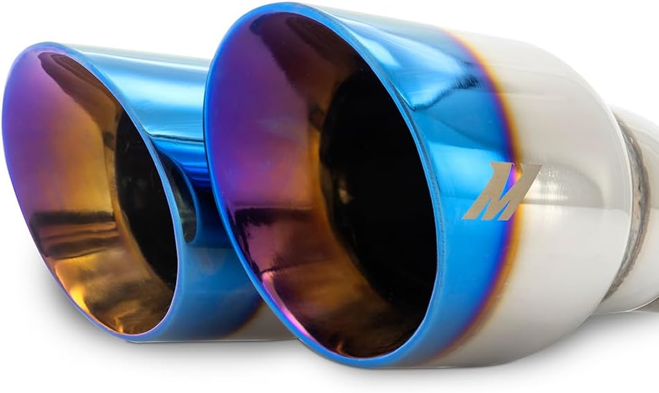 Mishimoto MMEXH-TIP-FSTBT Dual Offset Exhaust Tips, 2.5" Inlet, Platinum/Blue (Like New, No Retail Box)