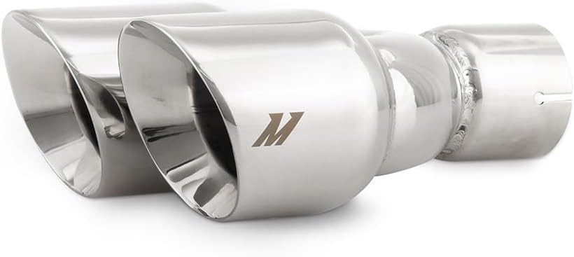 Mishimoto MMEXH-TIP-FSTP Dual Offset Exhaust Tips for Car, 2.5" Inlet - Platinum (Like New)