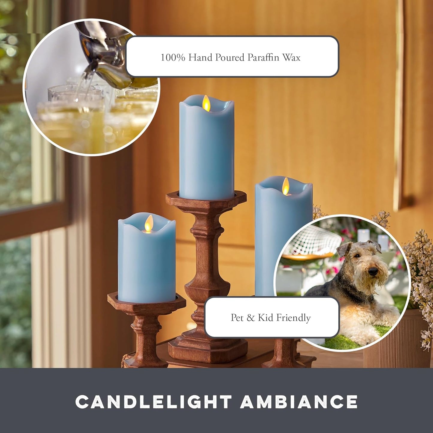 Matchless Lightweight Moving Flame Indoor Flameless LED Battery Candle for Decor (Like New)