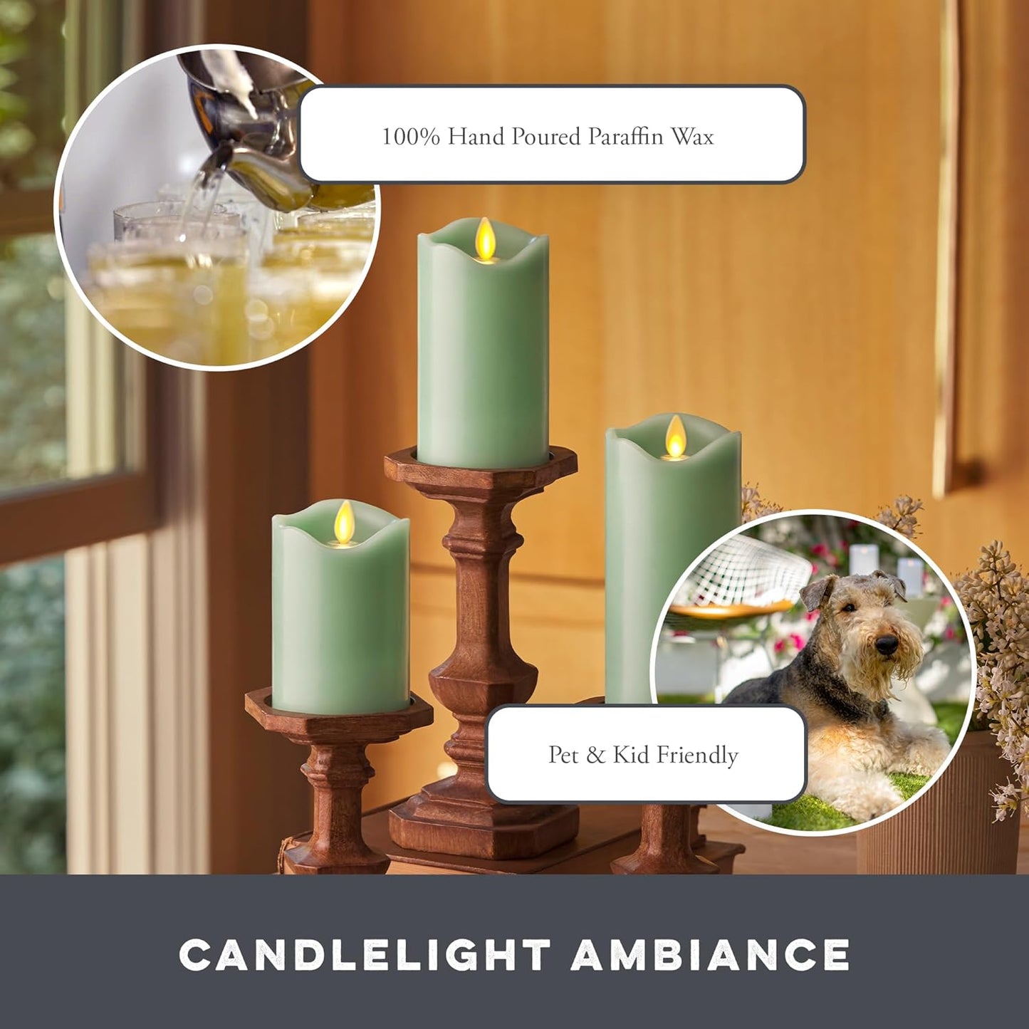 Matchless Energy Efficient Indoor Flameless LED Candle, Moving Flame - Set of 3 (Used)