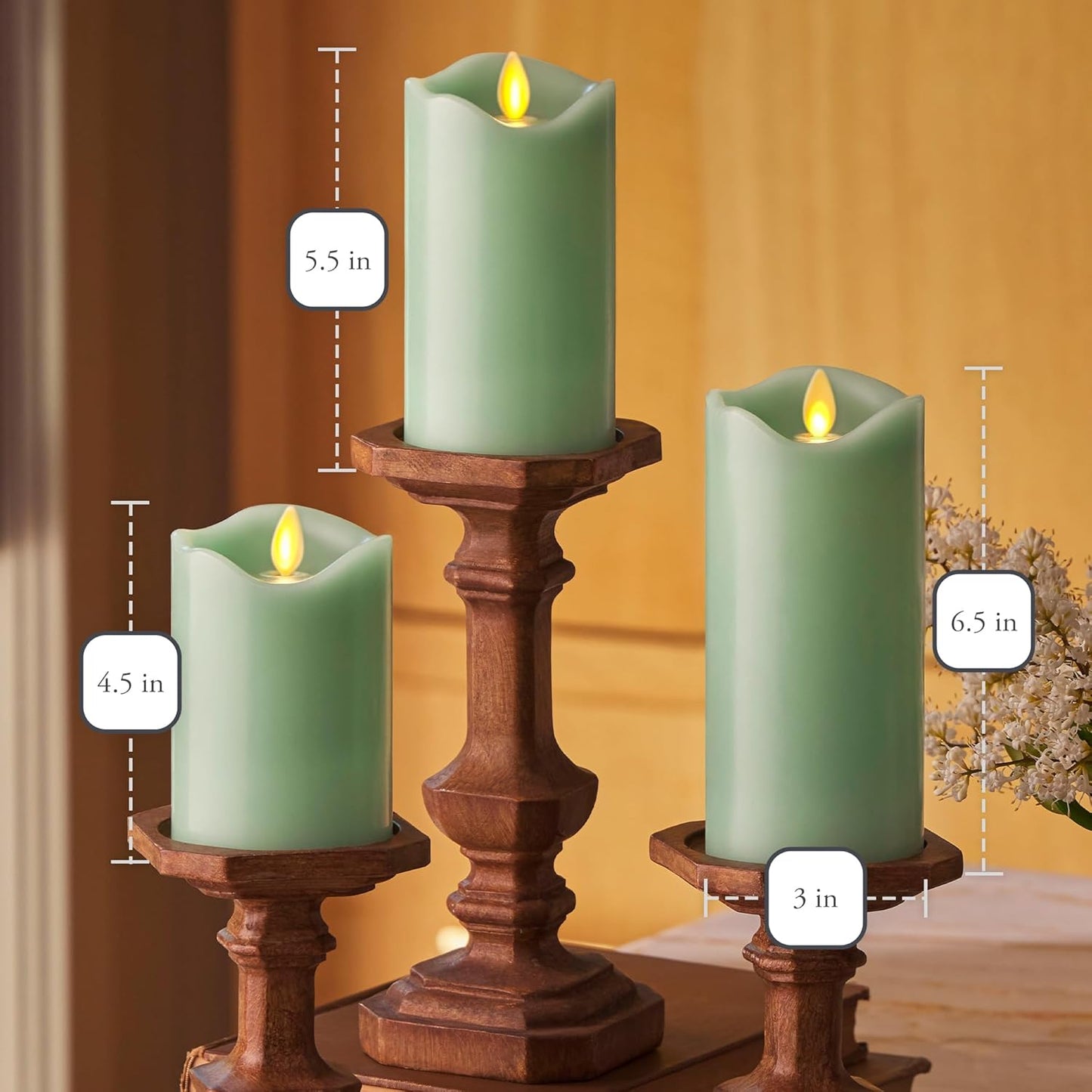 Matchless Energy Efficient Indoor Flameless LED Candle, Moving Flame - Set of 3 (Used)