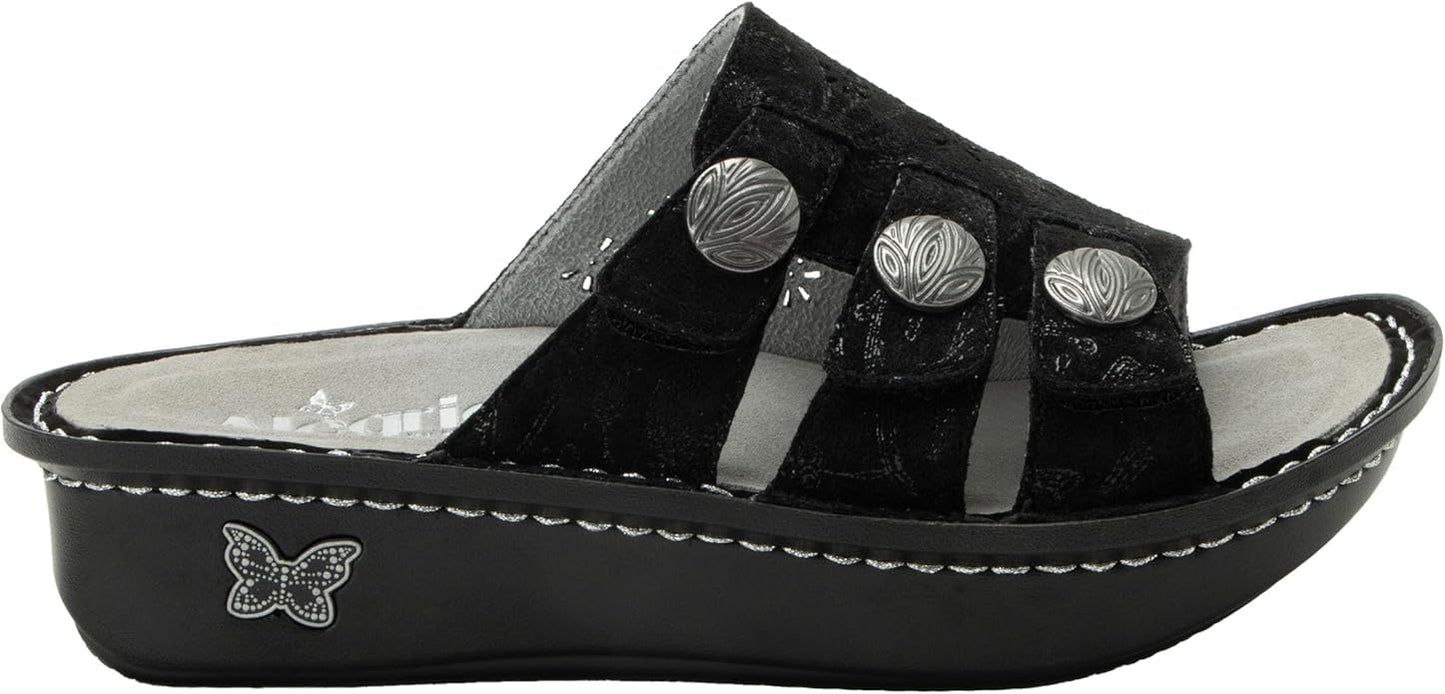Alegria Women Slip On Julee Triple Adjustable Leather Platform Slide Sandal (Used, No Retail Box)