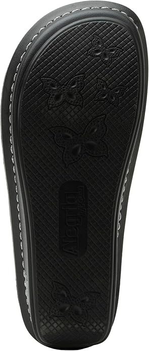Alegria Women Slip On Julee Triple Adjustable Leather Platform Slide Sandal (Used, No Retail Box)