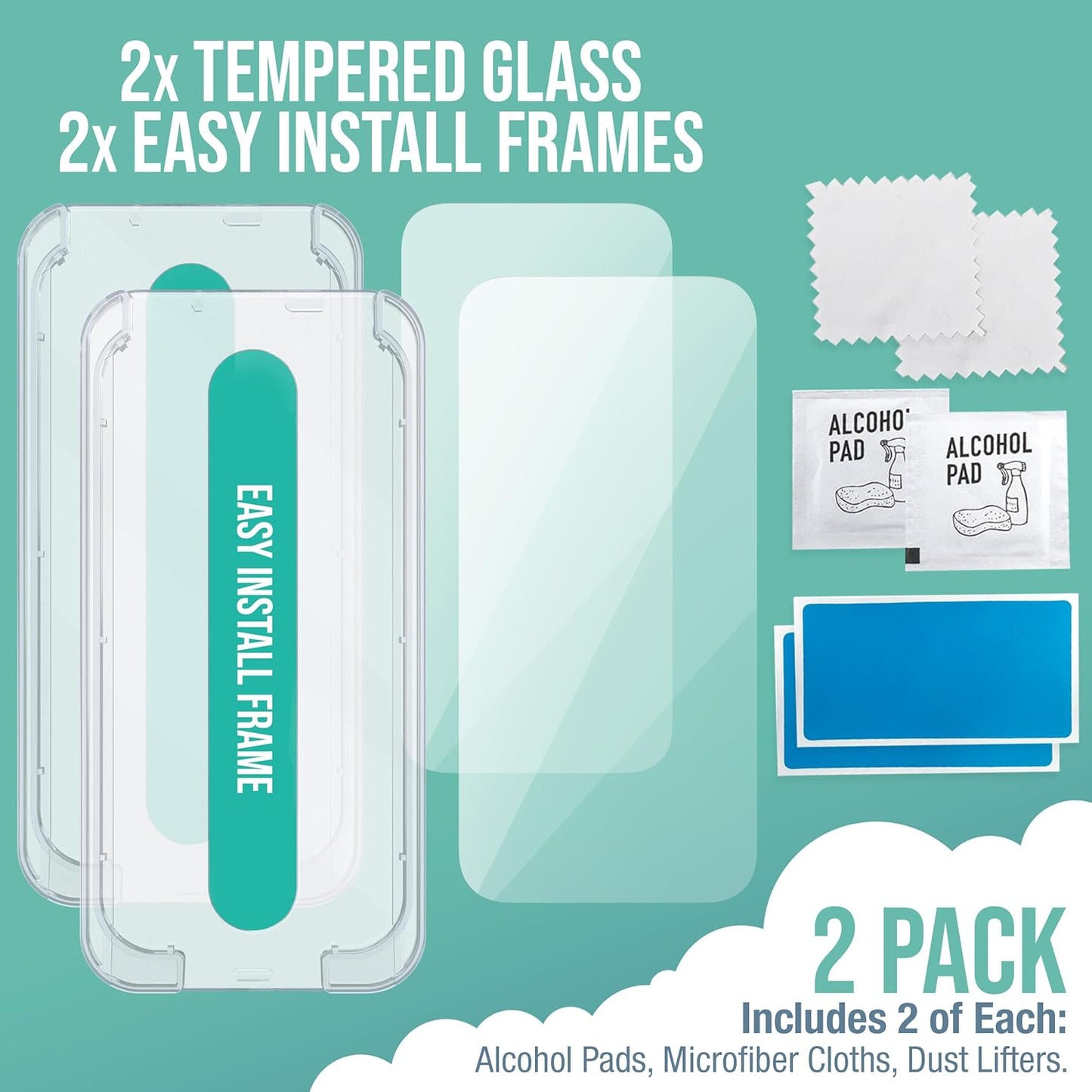 Smartish TS24M Tuff Sheet Dynamic Island Glass Screen Protectors for iPhone 16 (Like New)