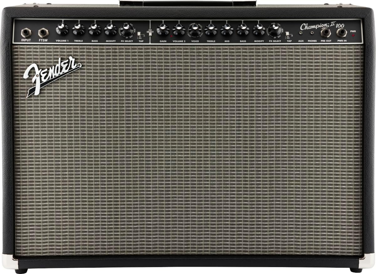Fender Champion II Channels 100 Watts Guitar Amp, 15 Built-In Effects - Black (Like New)