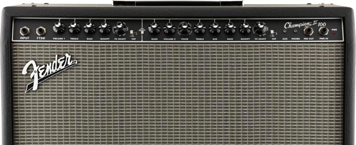Fender Champion II Channels 100 Watts Guitar Amp, 15 Built-In Effects - Black (Like New)