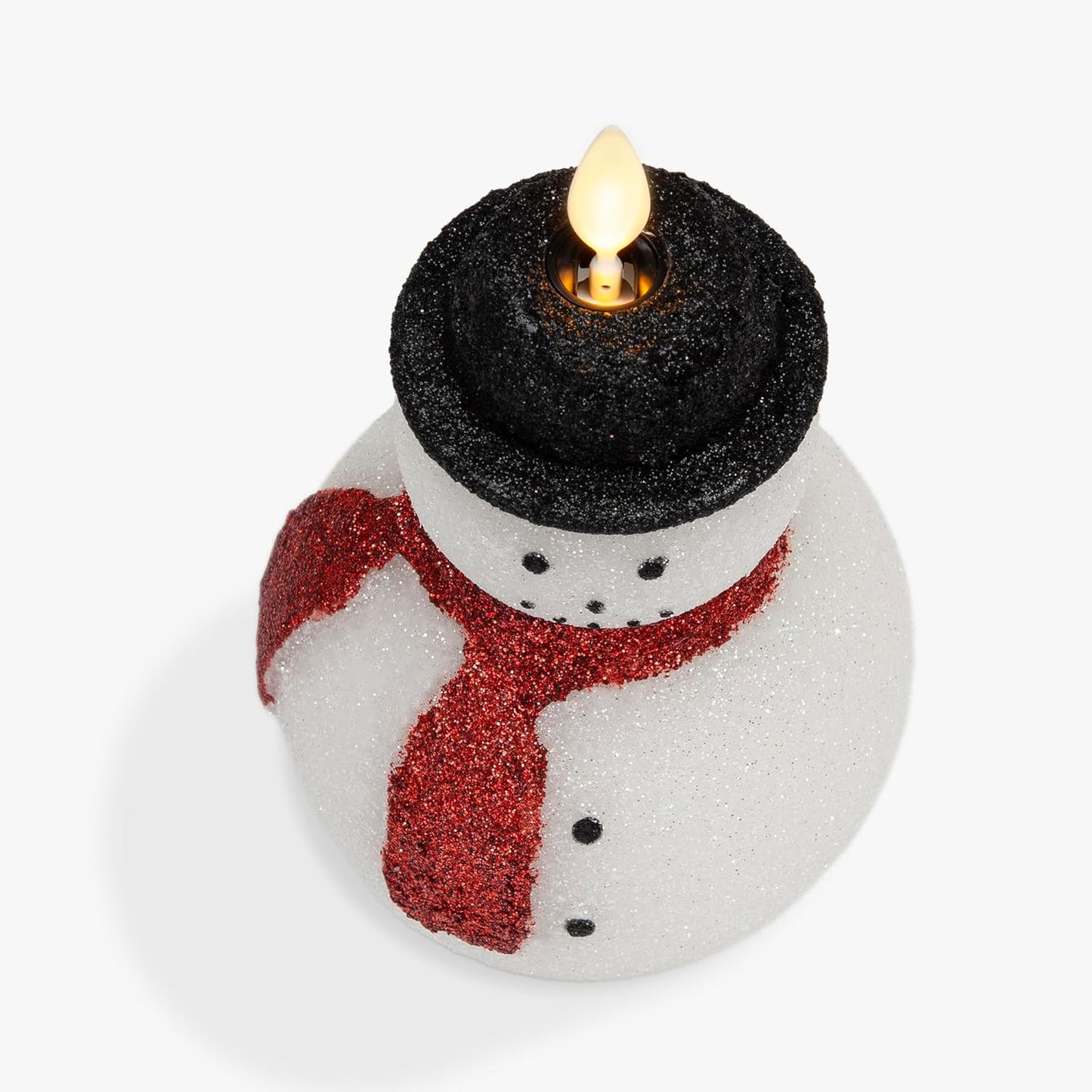 Luminara Flameless Snowman Figural Candle for Christmas Decor - 3.8"x6", White (Like New)